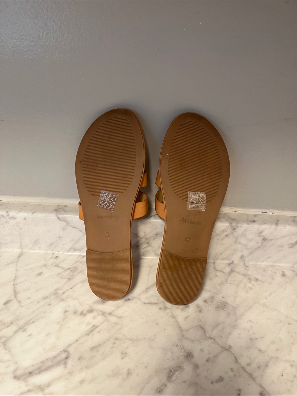 Mazeskin Cognac Braided Leather Slide Sandals - Picture 2 of 3